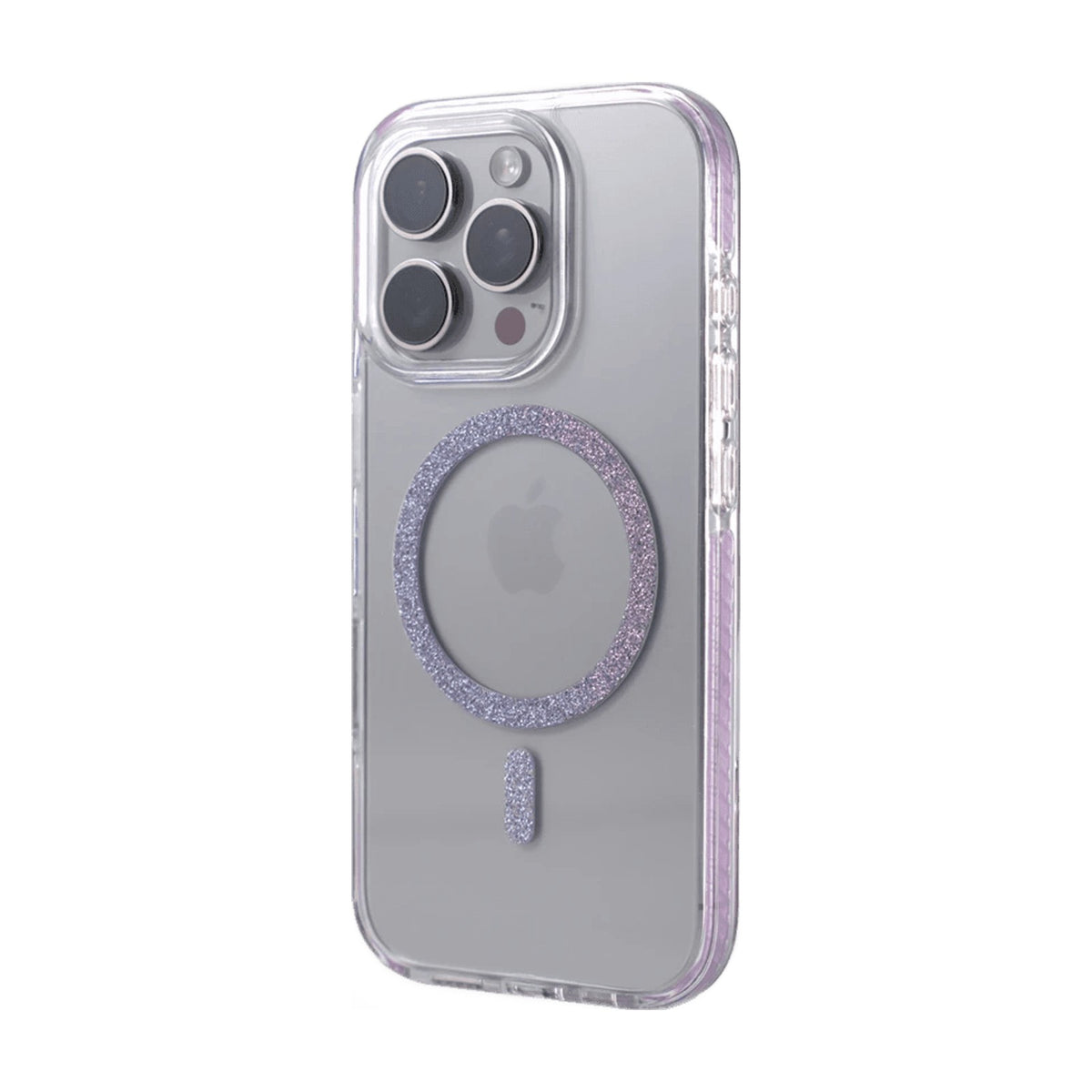Transparent Glitter Oval MagSafe Ring Case with Bumper Protection for iPhone 15 Series