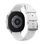 Quilted Leather Silicone Watch Strap with Pin Buckle Clasp for Samsung Galaxy Watch 9