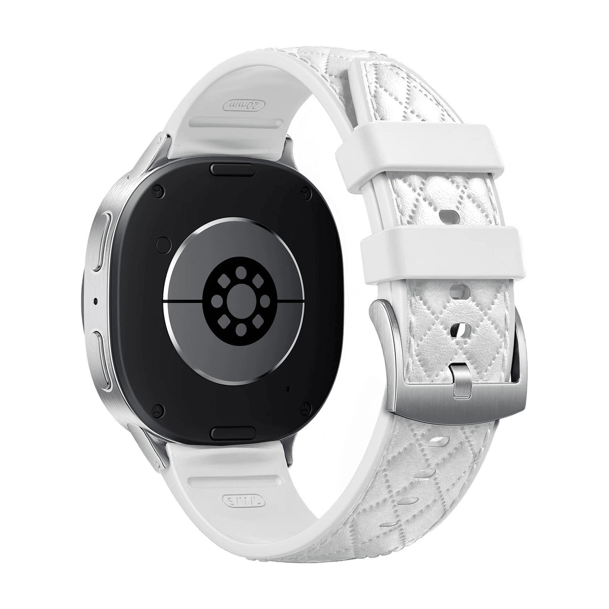 Quilted Leather Silicone Watch Strap with Pin Buckle Clasp for Samsung Galaxy Watch 9