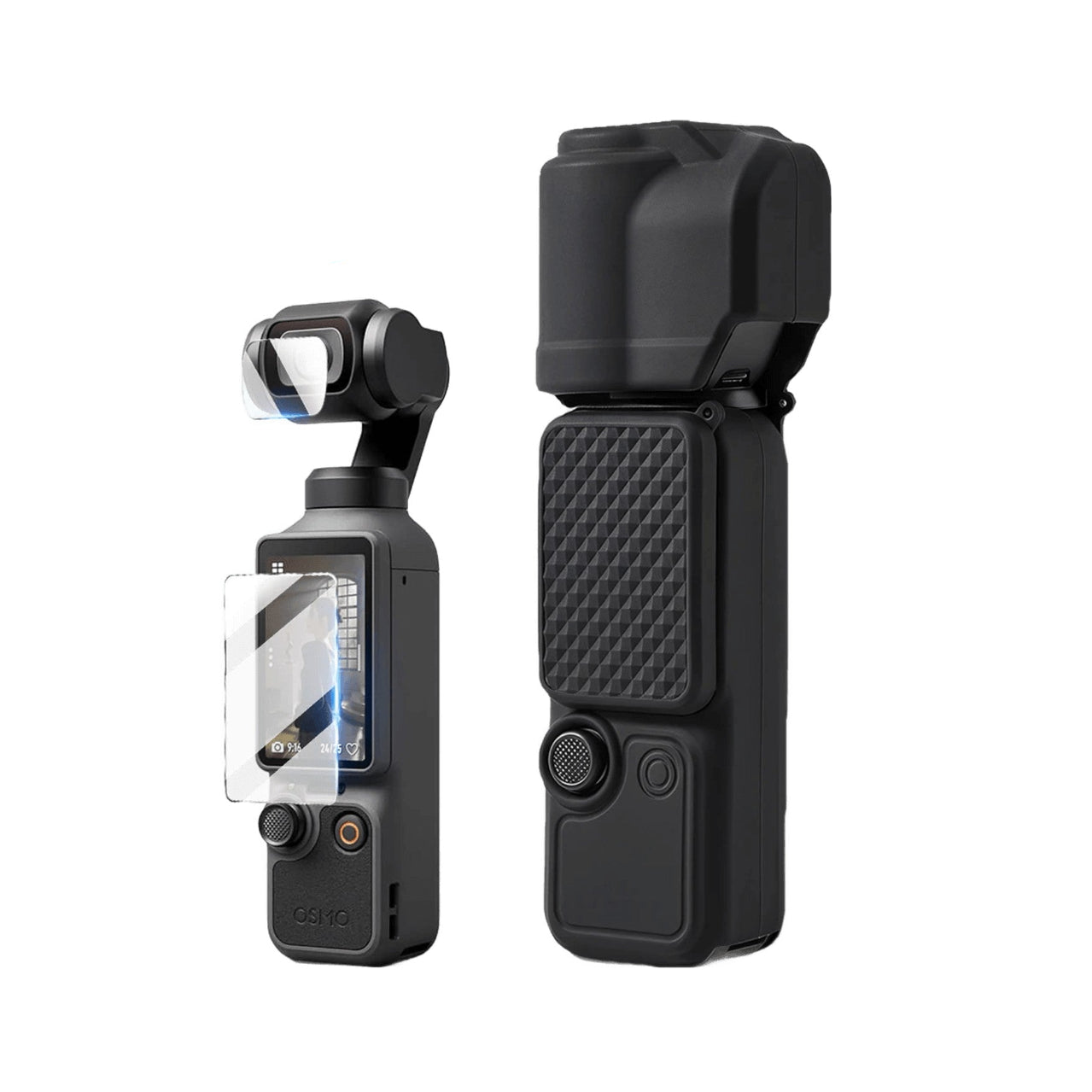Silicone Case & Ultra-Clear Glass Screen Protector for DJI Osmo Pocket 4