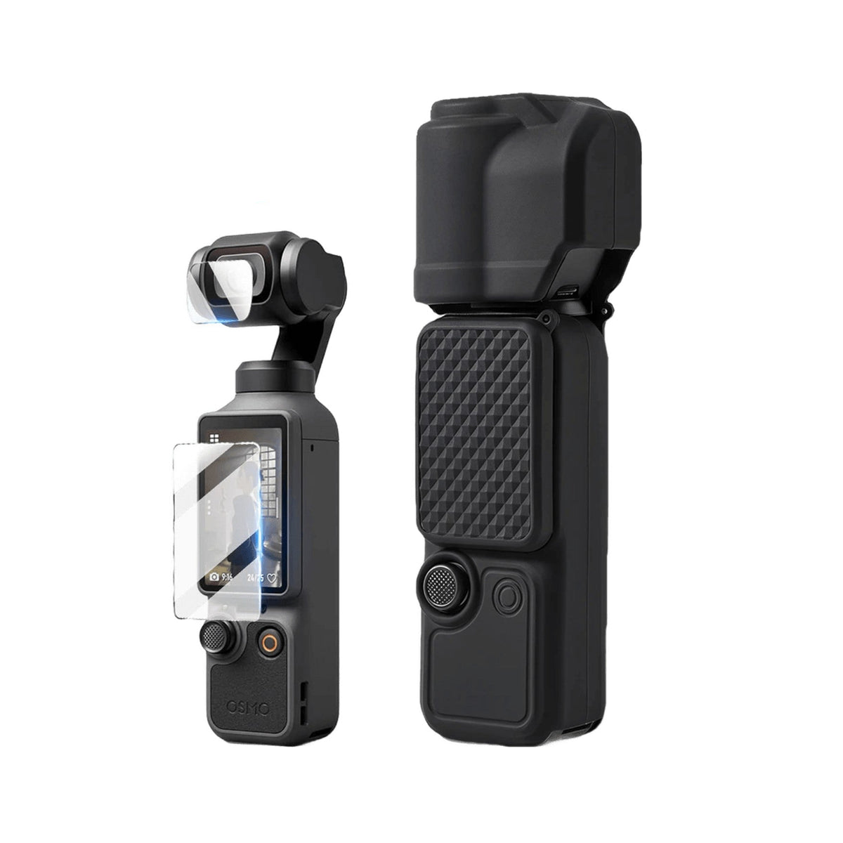 Silicone Case & Ultra-Clear Glass Screen Protector for DJI Osmo Pocket 4