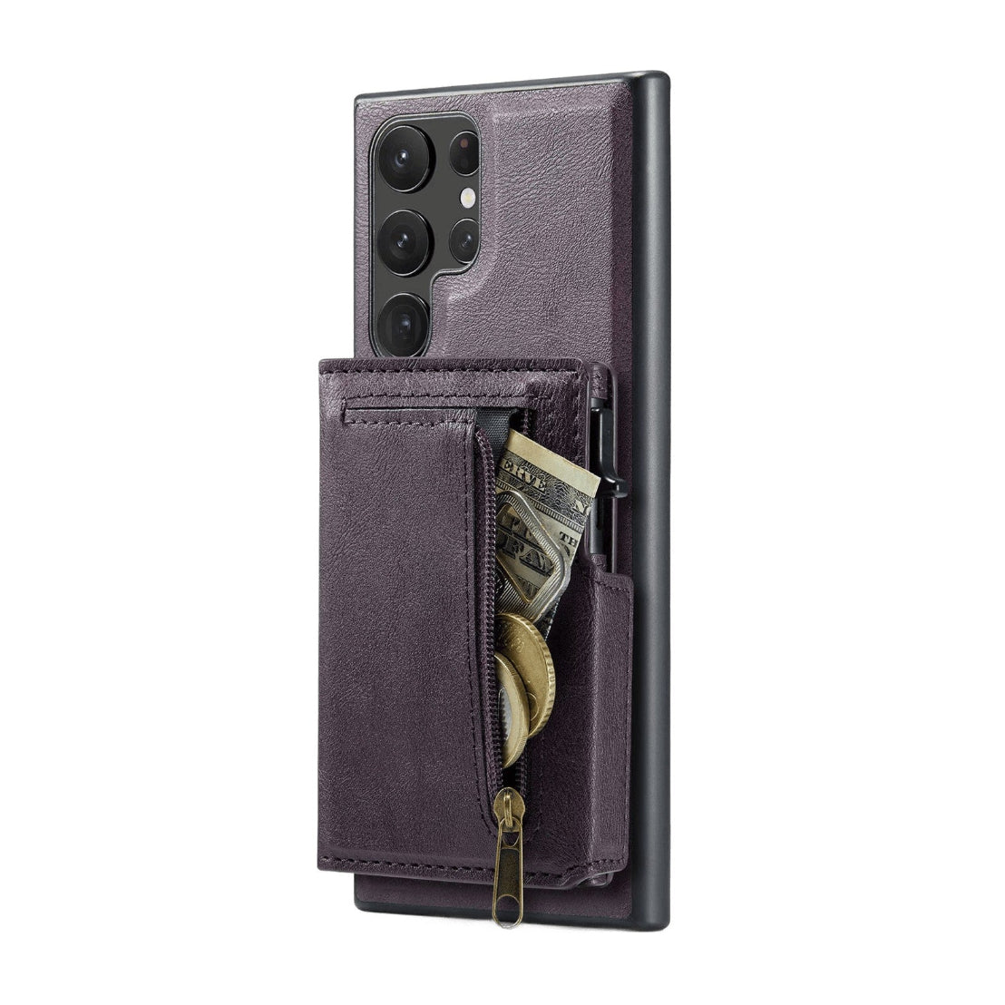 Leather Detachable Magnetic Card Holder Case with Kickstand for Samsung Galaxy S24 Series