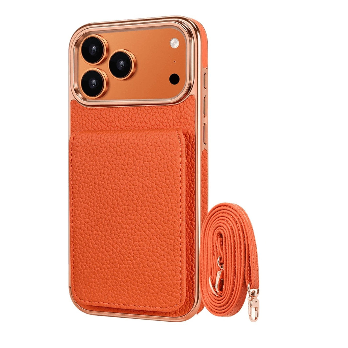 Leather Crossbody Wallet Case with Detachable Shoulder Strap for iPhone 18 Series