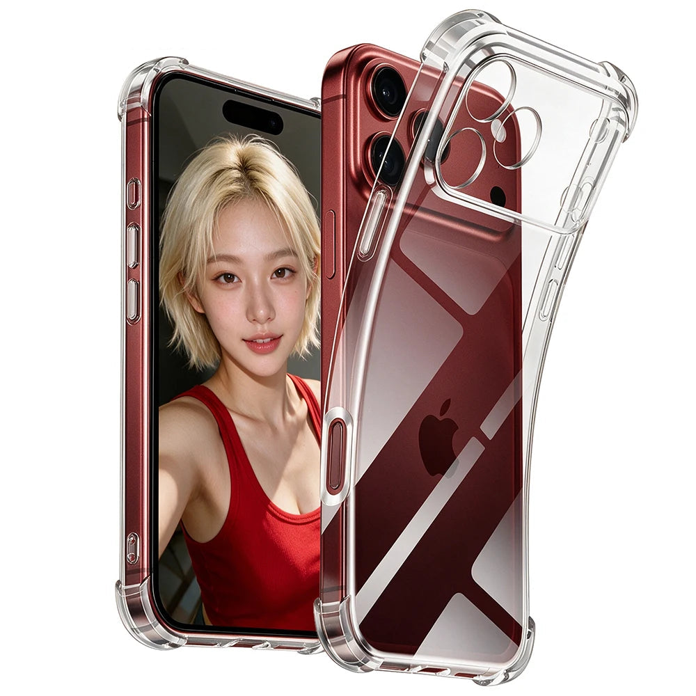 Shockproof Transparent TPU Case with 10-Foot Drop Protection for iPhone 18 Series
