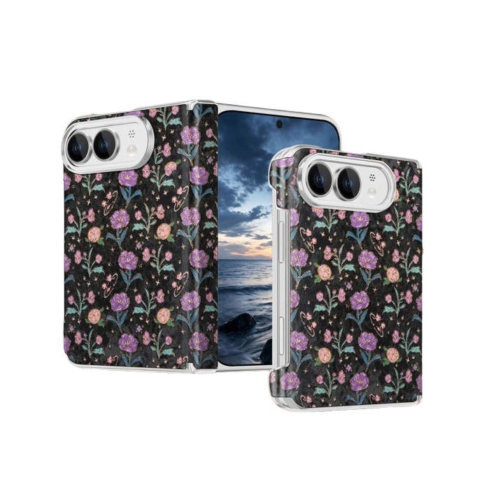 Dual-Axis Hinge Protection Floral MagSafe Case for iPhone Duo