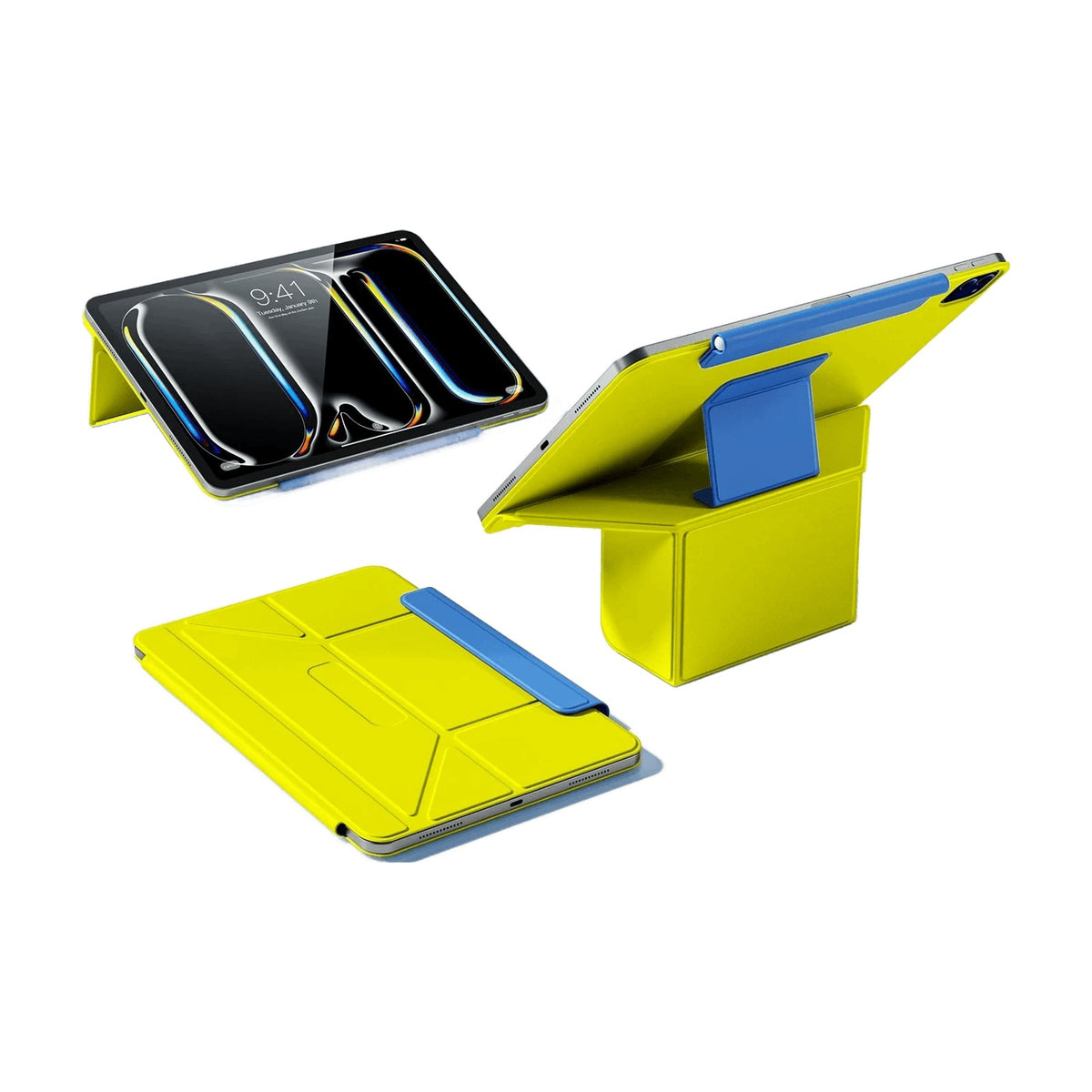 Multi-Angle Kickstand Folio Case with Magnetic Pen Holder for iPad Air M4