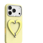Liquid Silicone Heart-Shaped Kickstand Case with Camera Protection for iPhone 18 Series