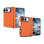 Textured Fabric Hinge Protection Case with Central Axis Reinforcement for iPhone Duo