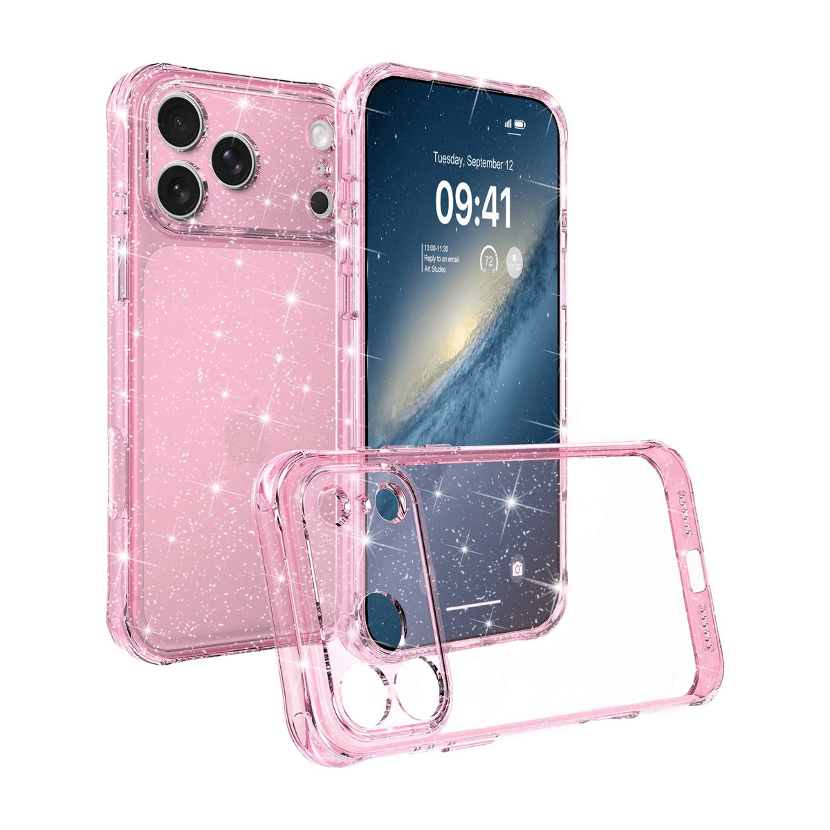 Glitter Bumper Camera Protection Case with Raised Lens Ring for iPhone 18 Series