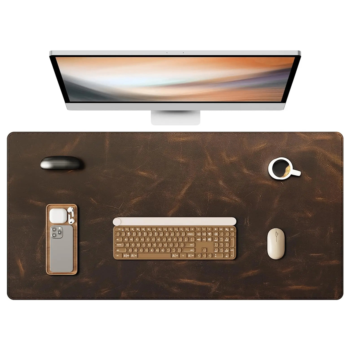 Self-Healing Crazy Horse Leather Desk Pad