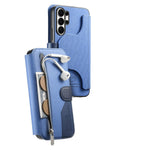 Leather Trim Multi-Card Flip Wallet Case with Kickstand for Samsung Galaxy S24 Series
