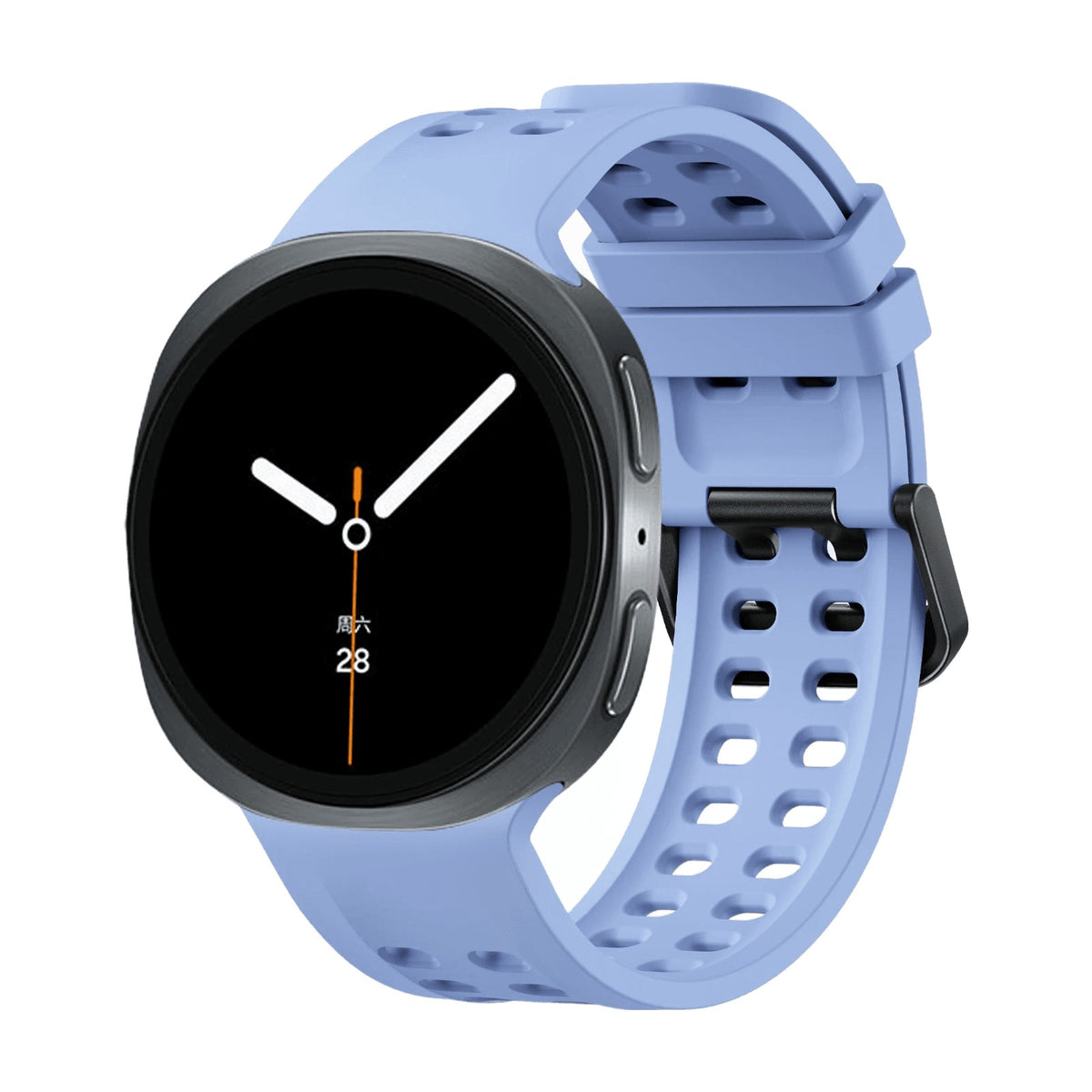 Perforated Silicone Watch Strap with Quick-Release Tab Clasp for Samsung Galaxy Watch 9