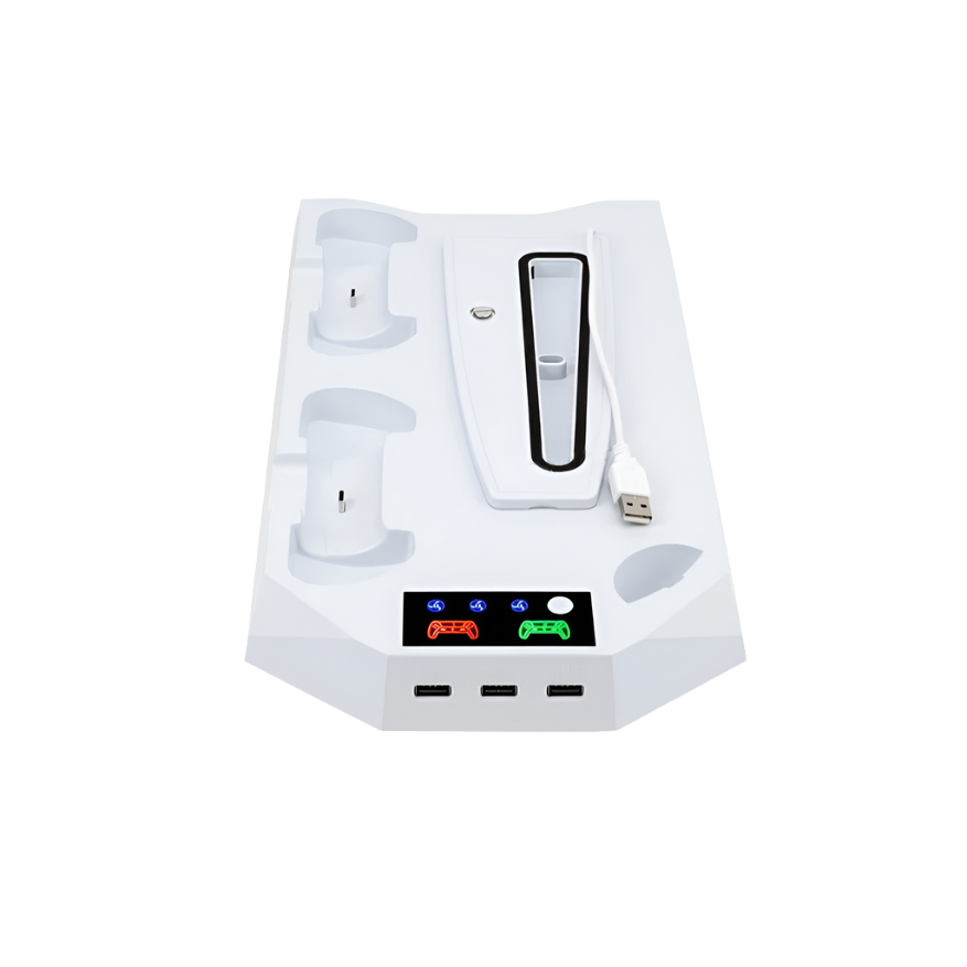 PlayStation 5 & PS5 Slim Cooling Bracket with Dual Controller Charging Station