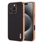 Durable Carbon Fiber Pattern Phone Case for iPhone 16 Series