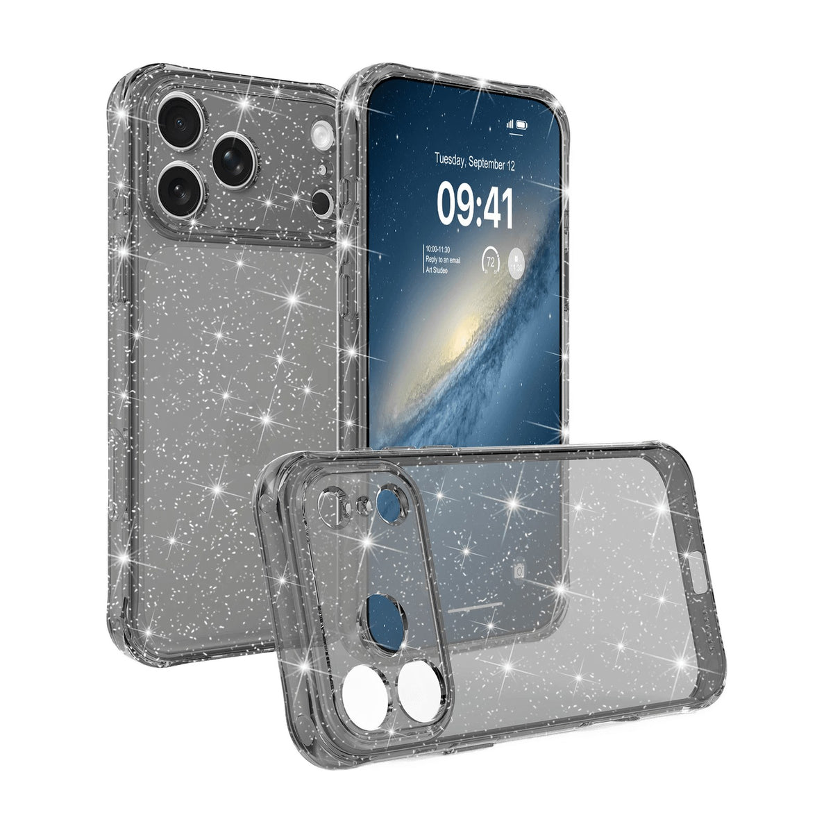 Glitter Bumper Camera Protection Case with Raised Lens Ring for iPhone 18 Series