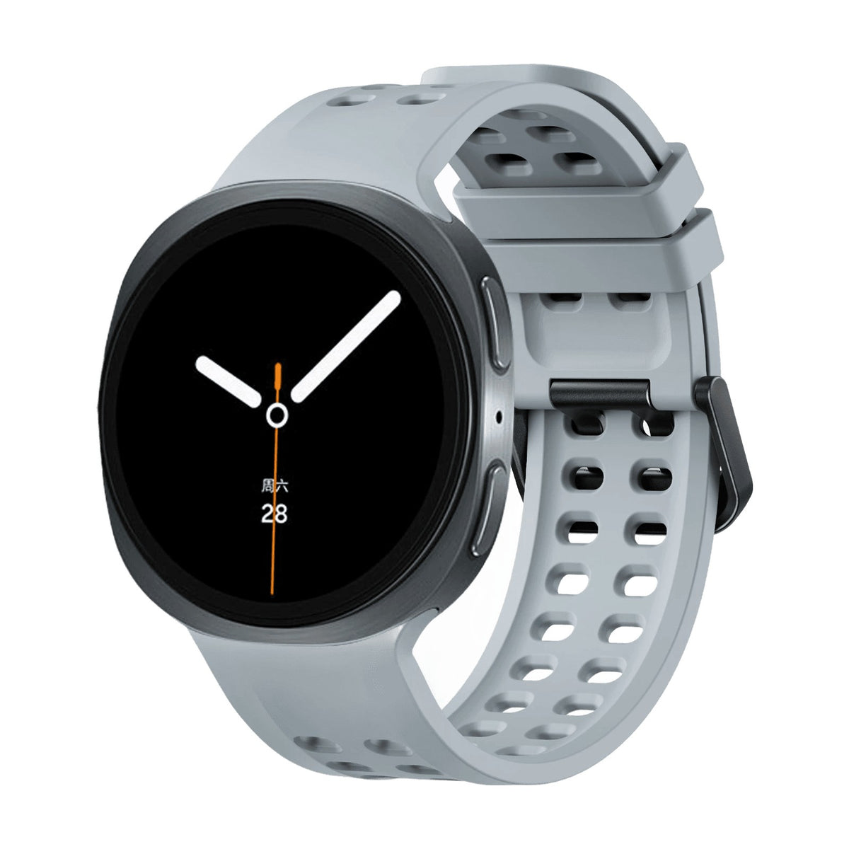 Perforated Silicone Watch Strap with Quick-Release Tab Clasp for Samsung Galaxy Watch 9