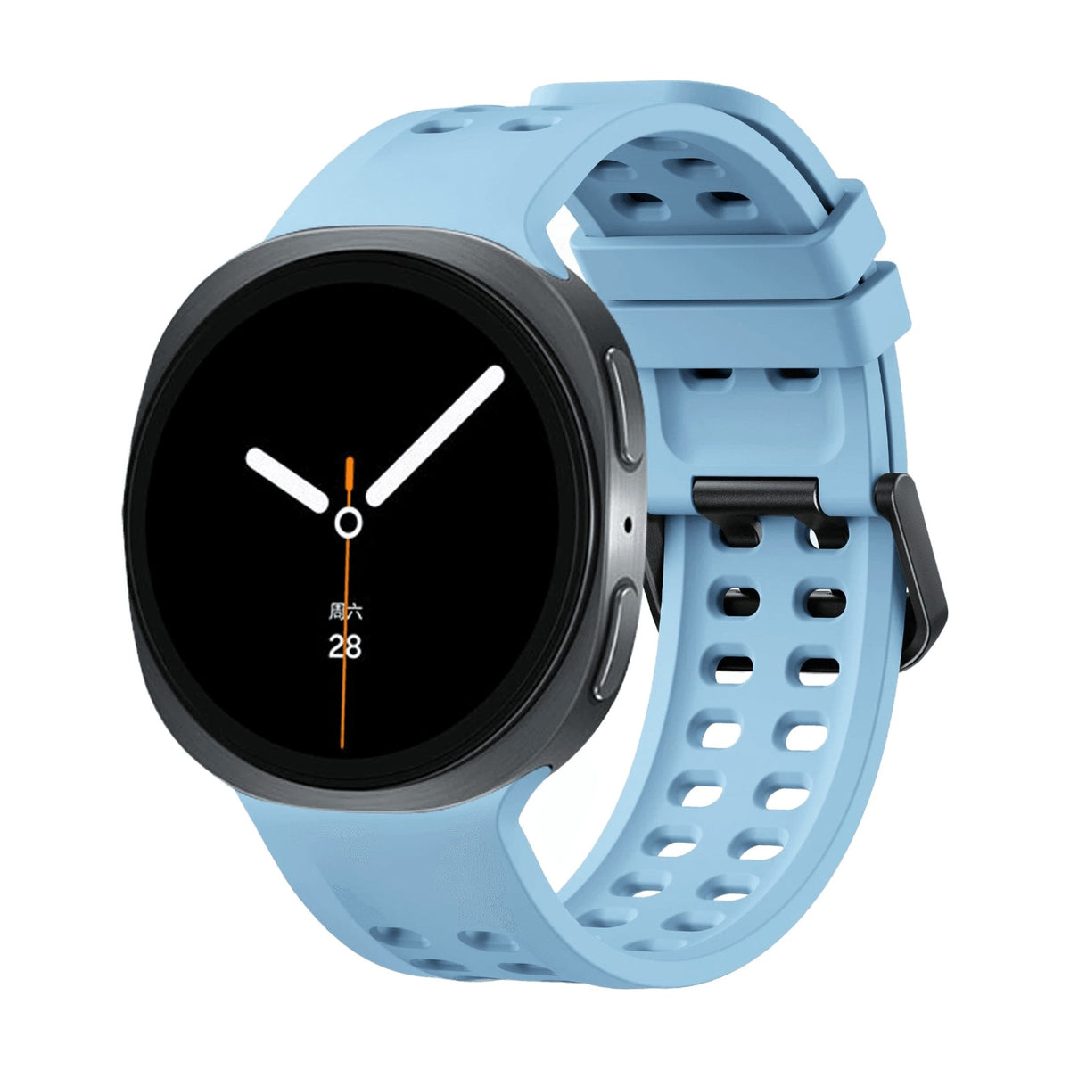 Perforated Silicone Watch Strap with Quick-Release Tab Clasp for Samsung Galaxy Watch 9