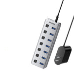 Essager 7-Port USB 3.0 Hub With 24W Adapter