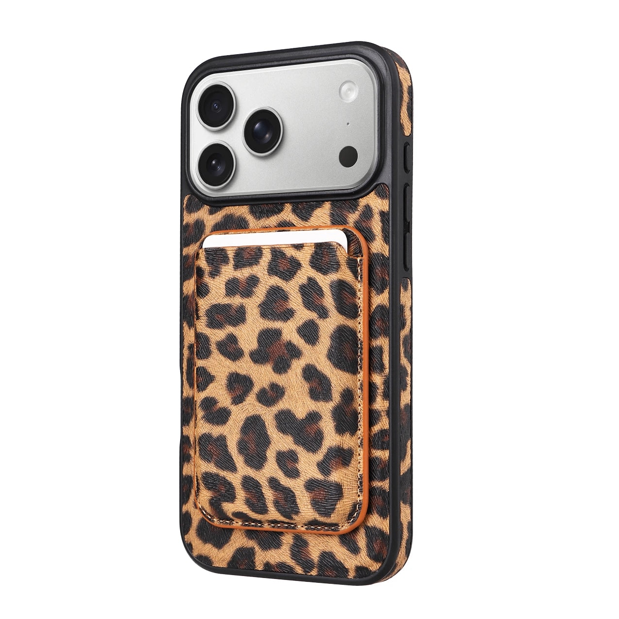MagSafe Compatible Leather Case with Detachable Card Holder for iPhone 17 Series