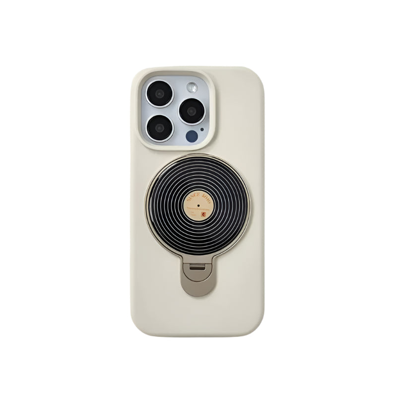 Frosted Liquid Silicone Case with 360° Rotating Holder & Mirror for iPhone 16 Series