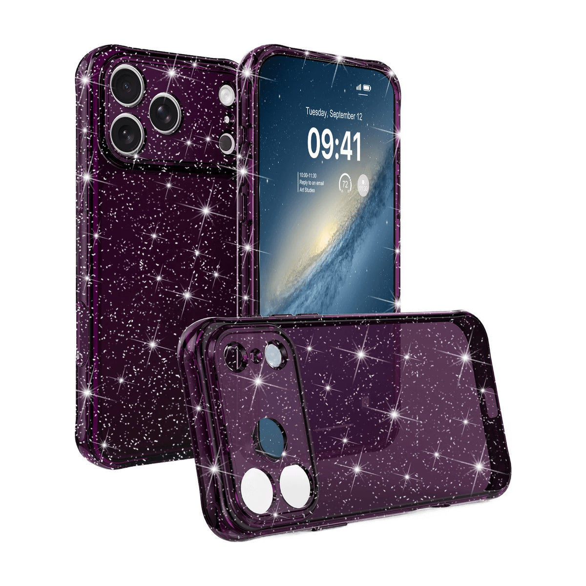Glitter Bumper Camera Protection Case with Raised Lens Ring for iPhone 18 Series