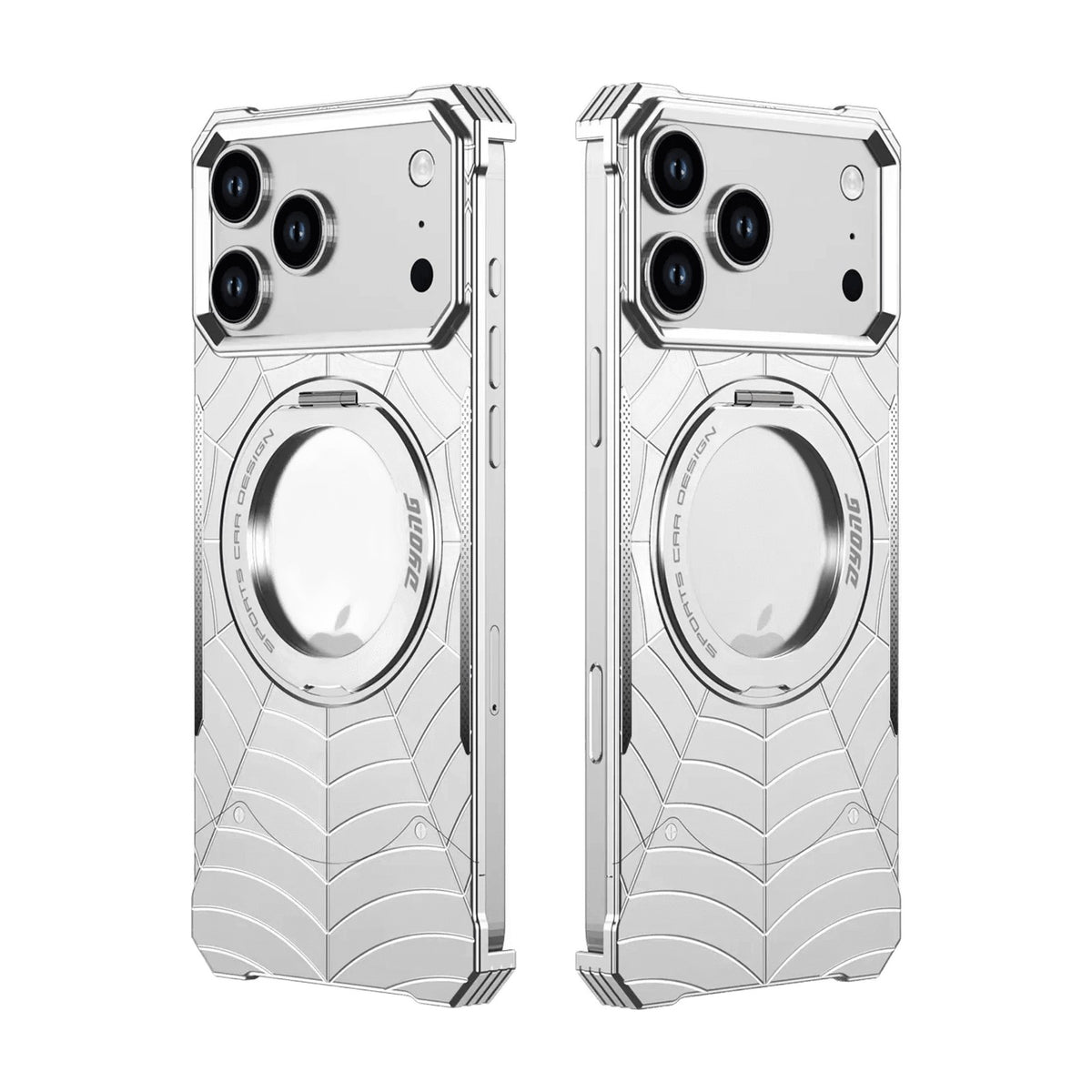 Metal Frame MagSafe Case with 360° Rotating Ring Stand for iPhone 17 Series
