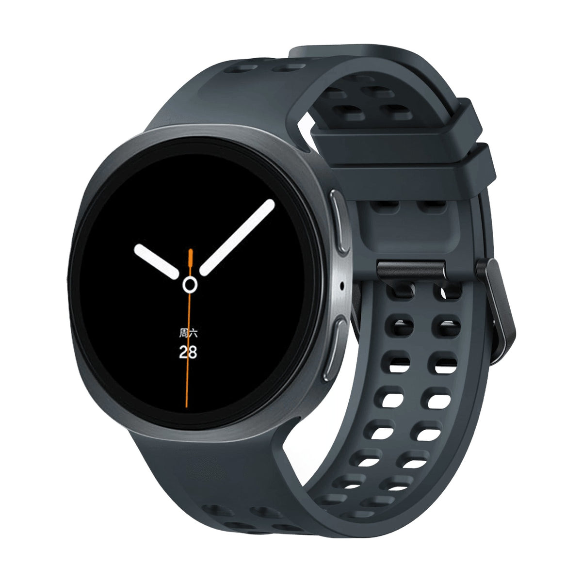 Perforated Silicone Watch Strap with Quick-Release Tab Clasp for Samsung Galaxy Watch 9