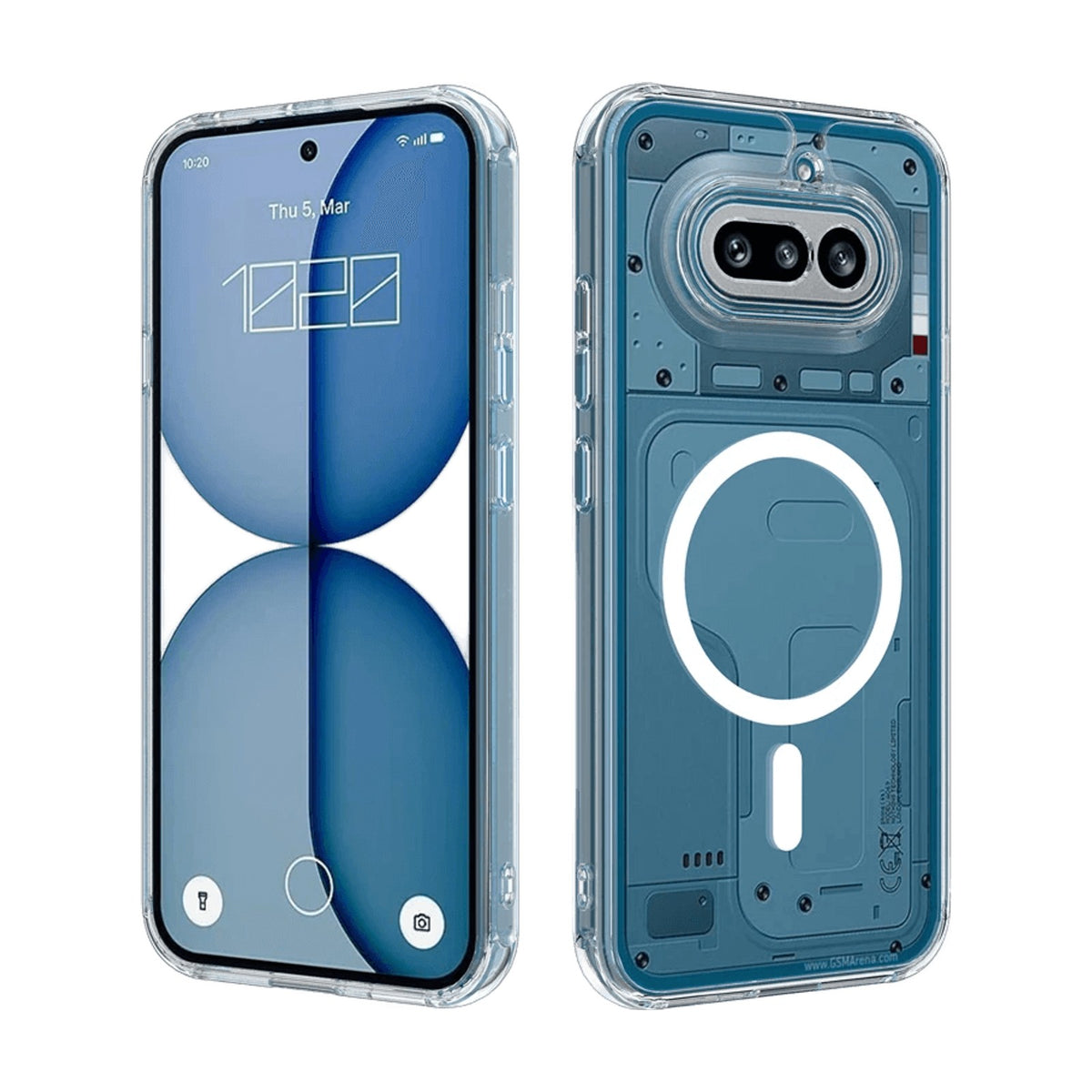 Transparent Shockproof PC+TPU Case with Magnetic Ring for Nothing Phone (4a)