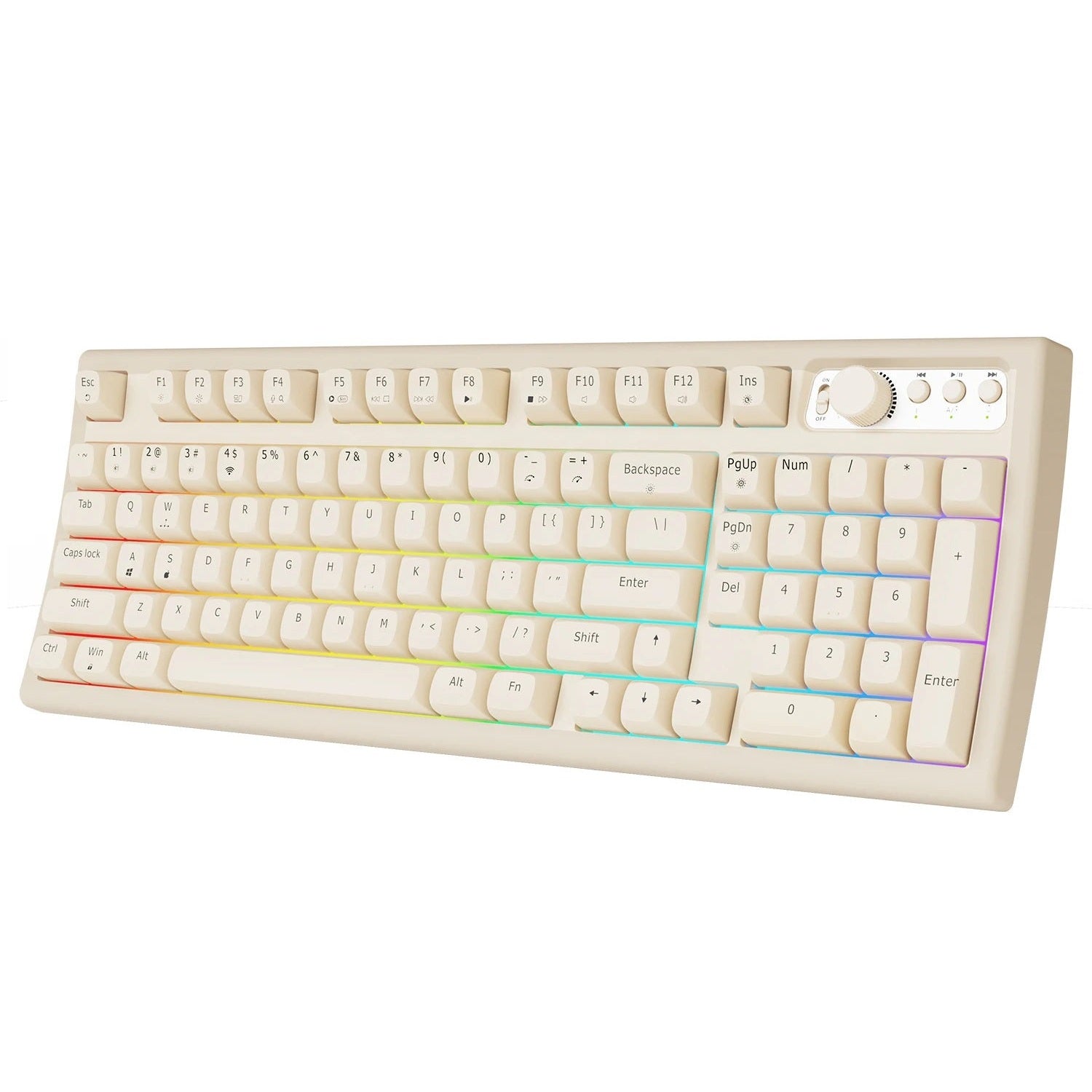 EWEADN V97 Cute Creamy Wireless Gaming Keyboard with RGB Backlight
