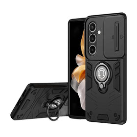 Sliding Camera Shield Case with Kickstand and Metal Ring for Samsung Galaxy S26 Series