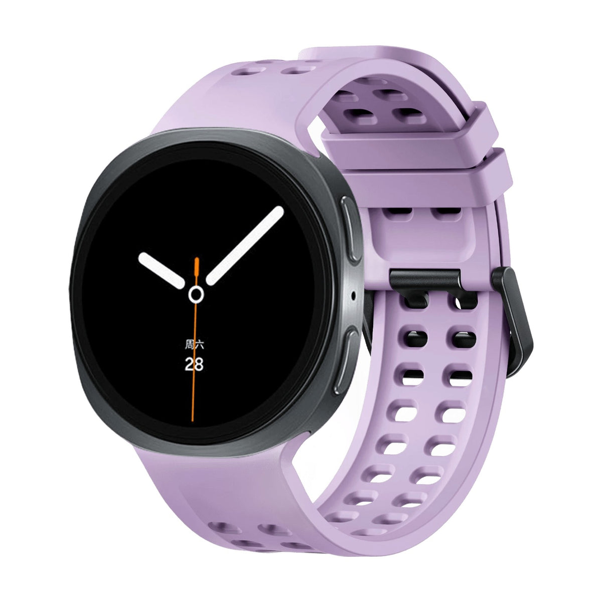 Perforated Silicone Watch Strap with Quick-Release Tab Clasp for Samsung Galaxy Watch 9