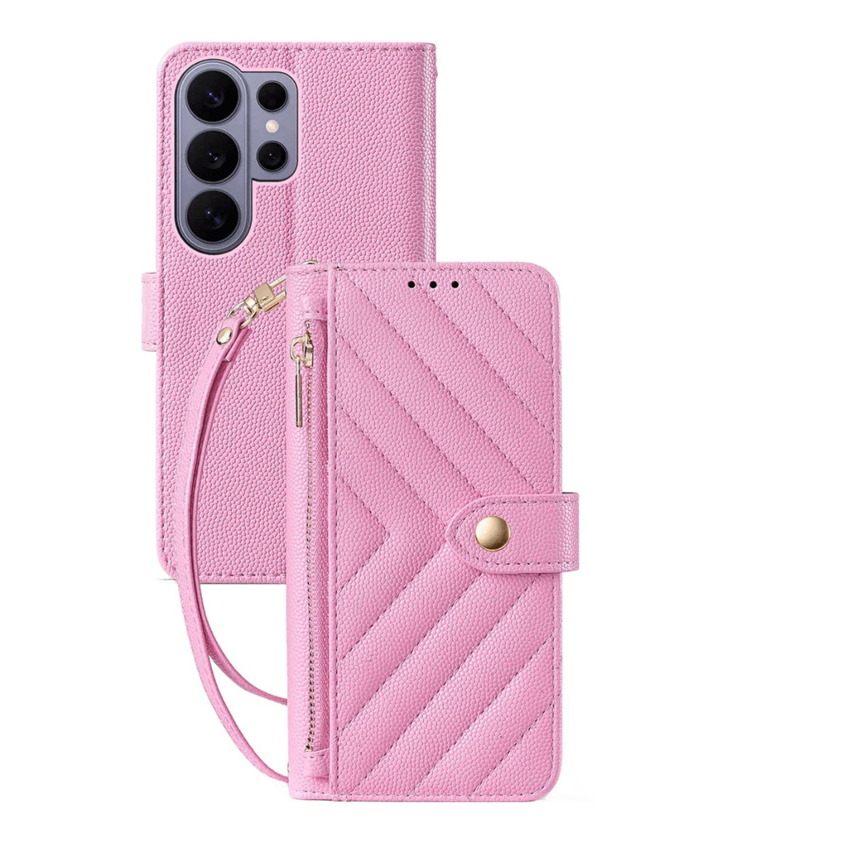 Pebbled Leather Crossbody Wallet Case for Samsung Galaxy S25 Series