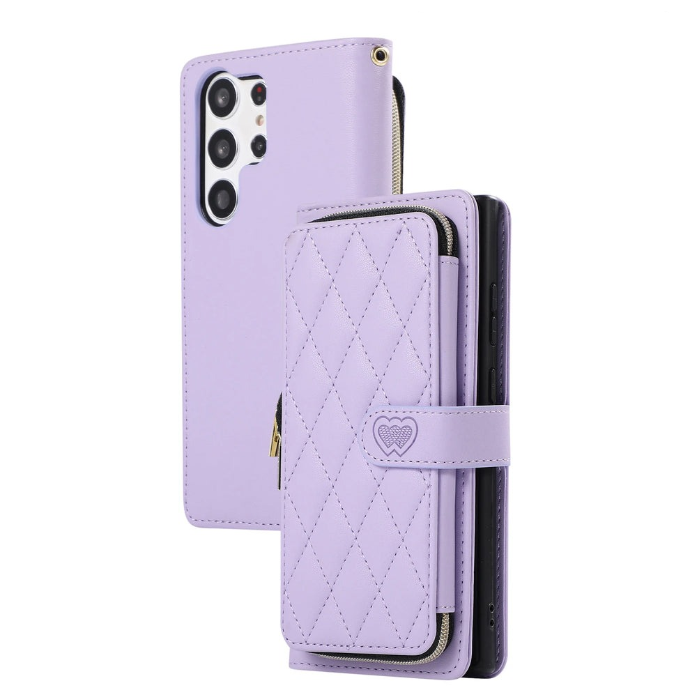 Premium Quilted Leather Crossbody Wallet Case for Samsung Galaxy S26 Series