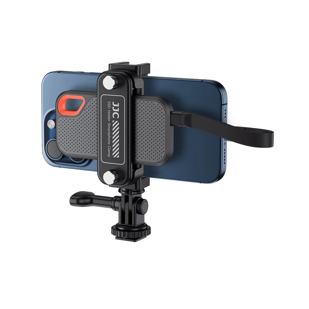 JJC 2-in-1 Smartphone Clamp & Portable SSD Holder – Versatile & Compact