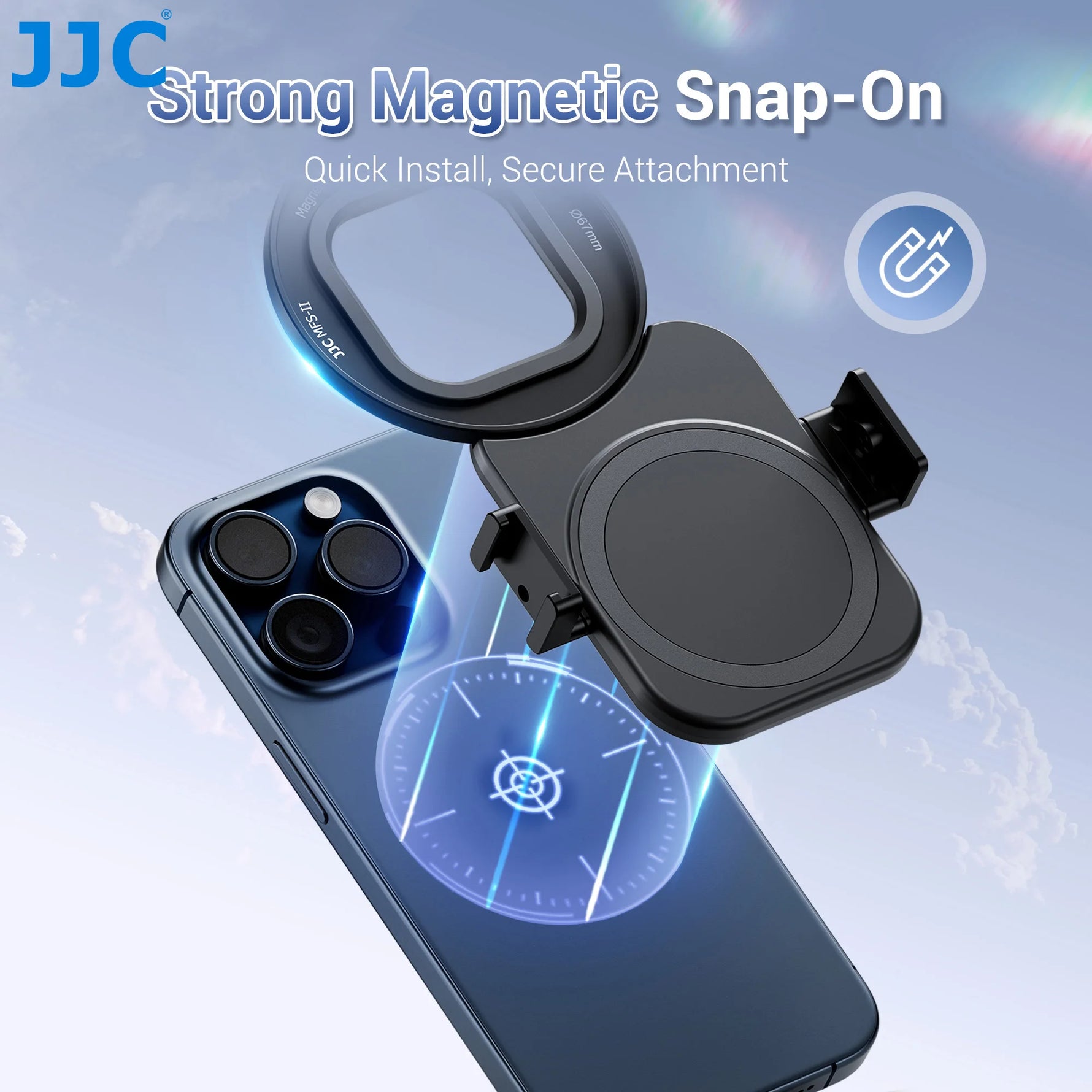 JJC MFS-II Magnetic Phone Filter Mount with Dual-Sided MagSafe
