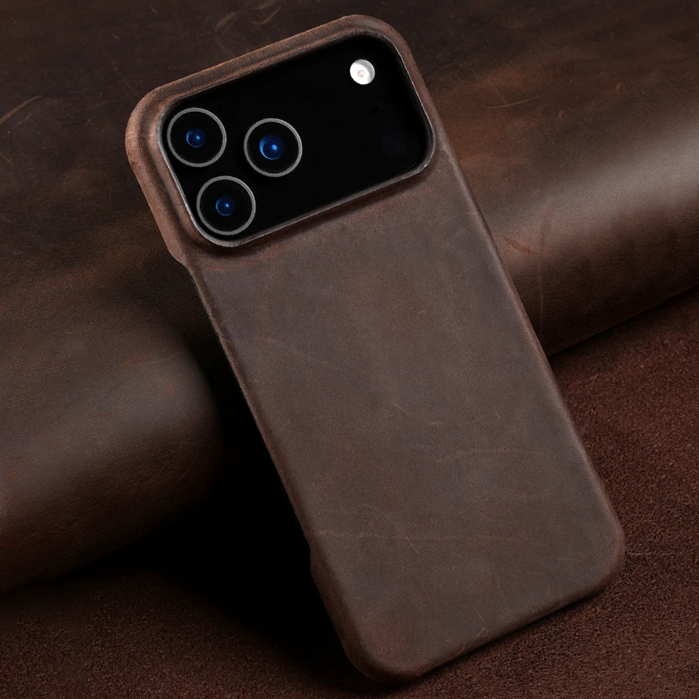 Premium Cowhide Crazy Horse Case for iPhone 17 Series
