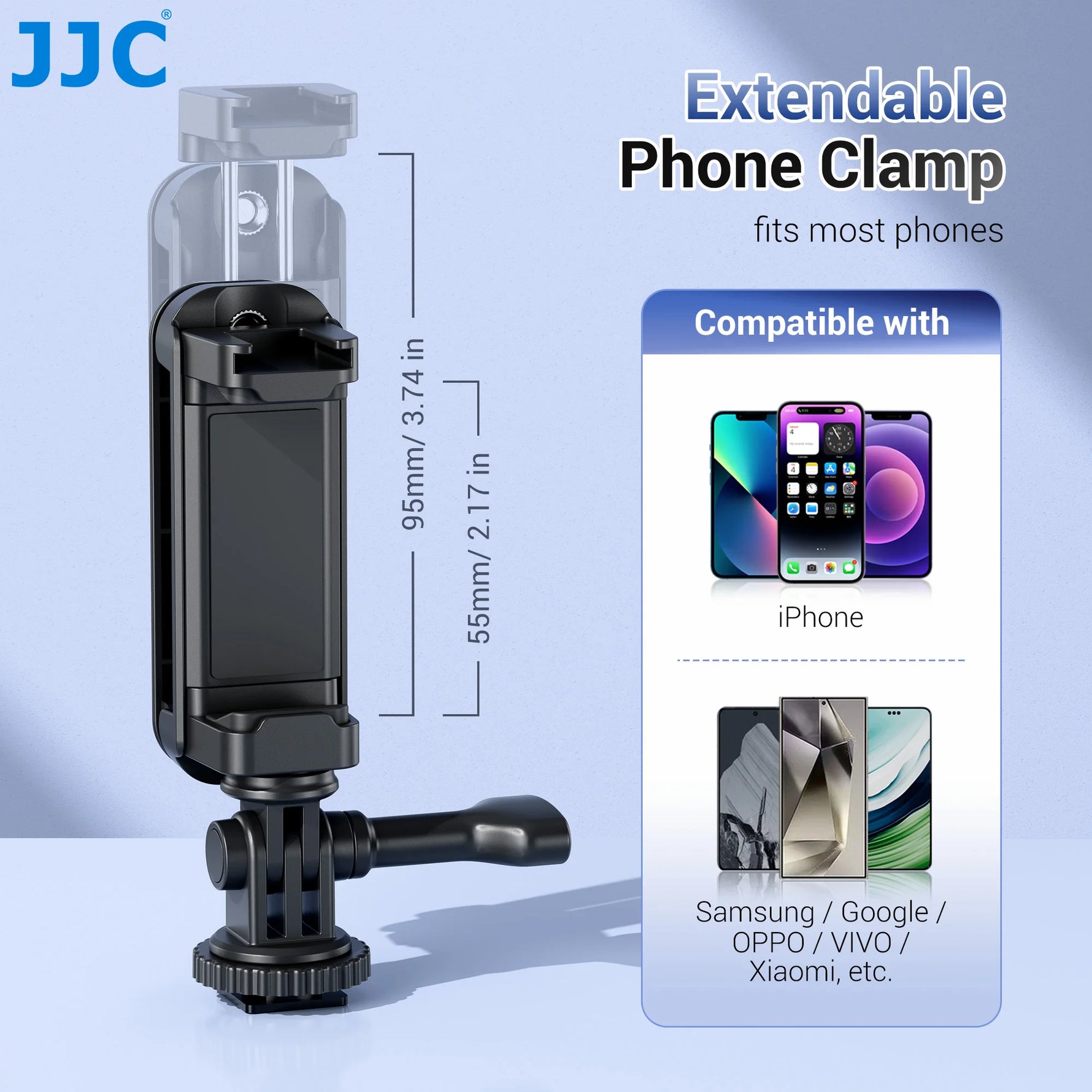 JJC 2-in-1 Smartphone Clamp & Portable SSD Holder – Versatile & Compact