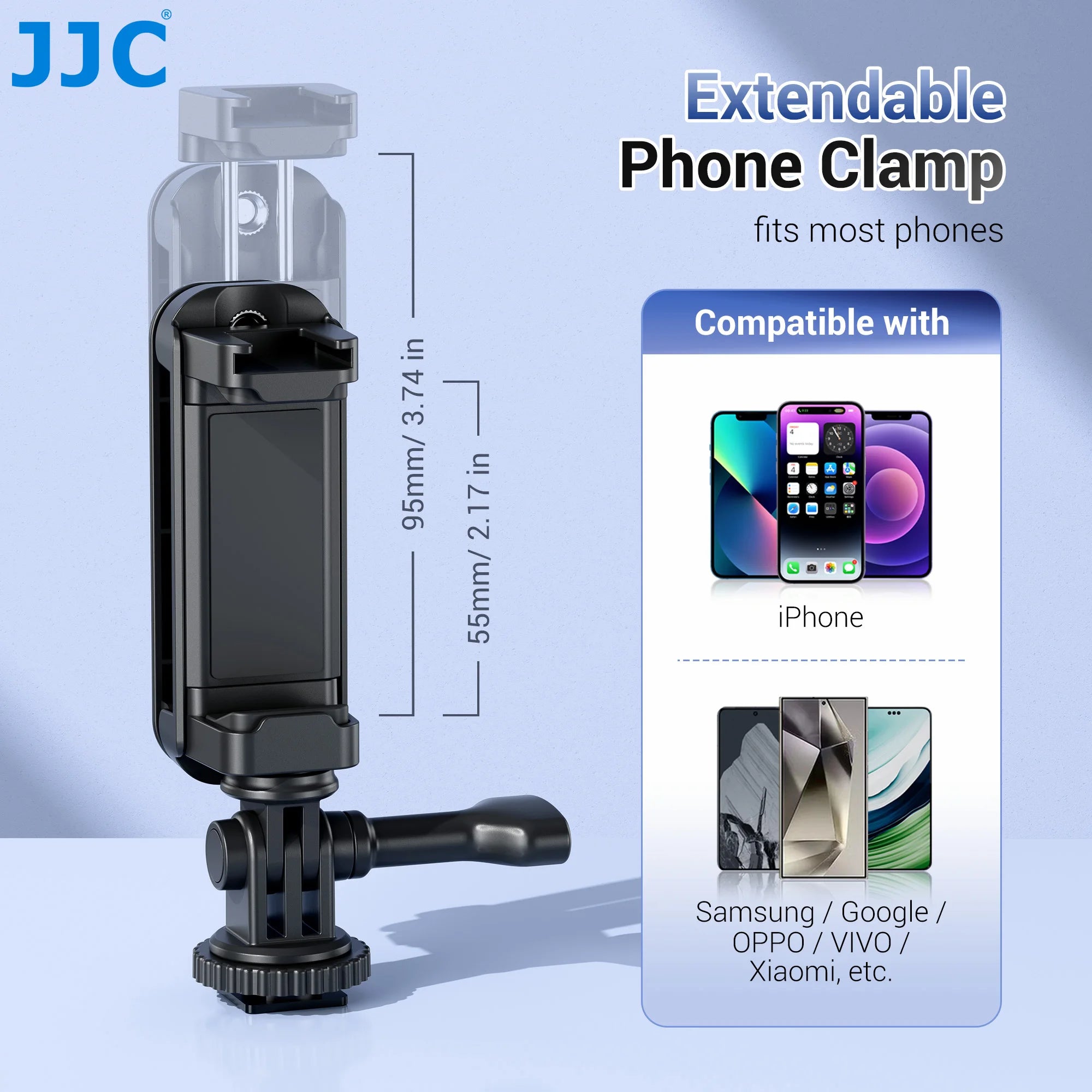 JJC 2-in-1 Smartphone Clamp & Portable SSD Holder – Versatile & Compact