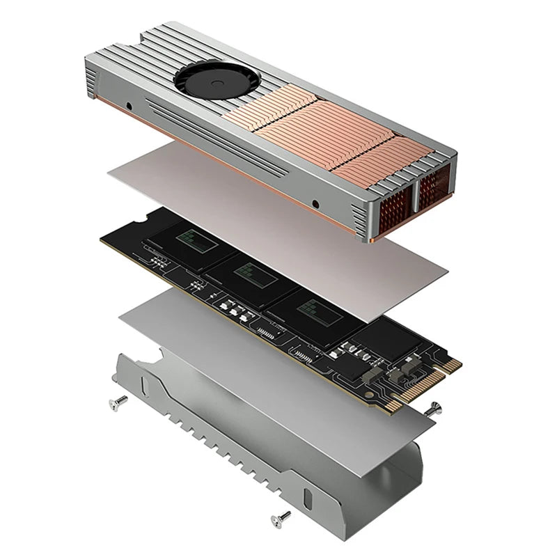 M.2 NVMe SSD Heat Sink with Quiet Fan