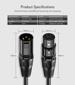 CABLETIME XLR 3-Pin Microphone Cable, Variable Lengths