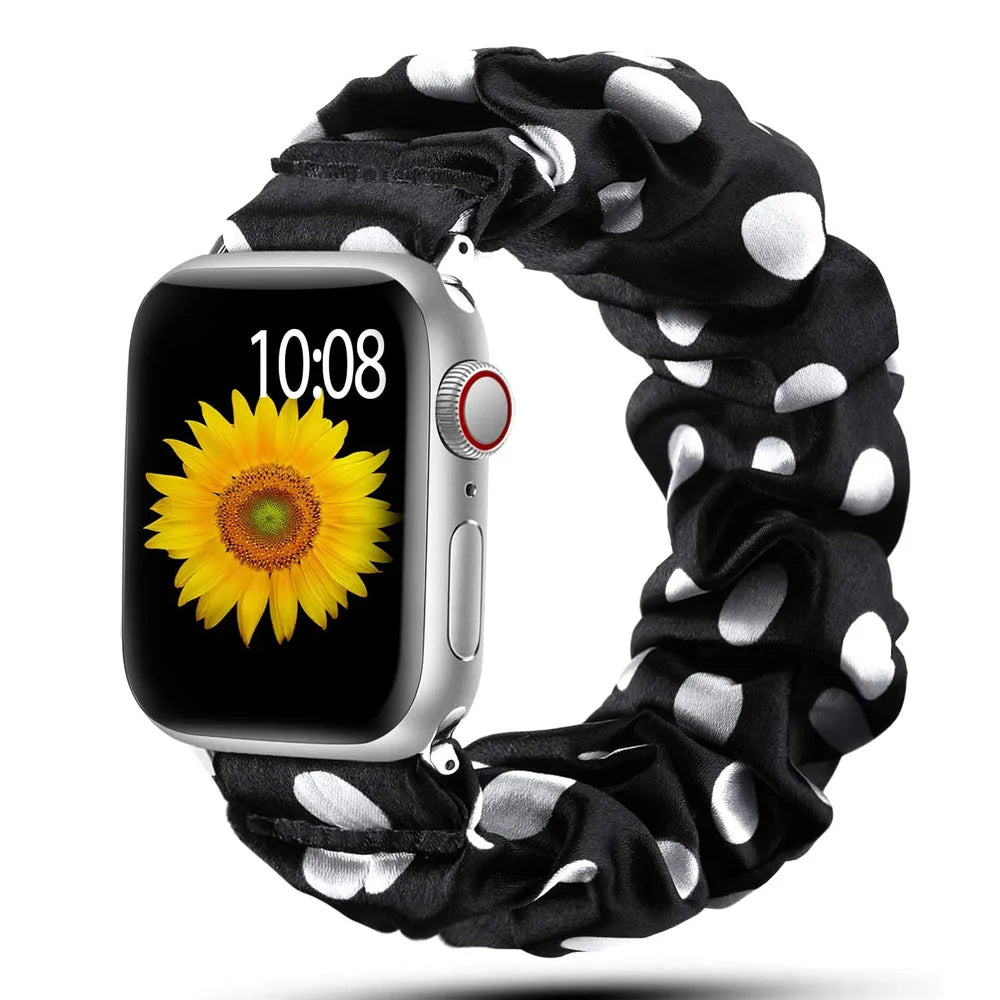 Soft Elastic Scrunchie Stap for Apple Watch