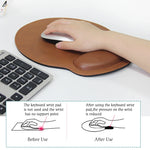 Ergonomic Leather Mouse Pad with Memory Foam Wrist Support