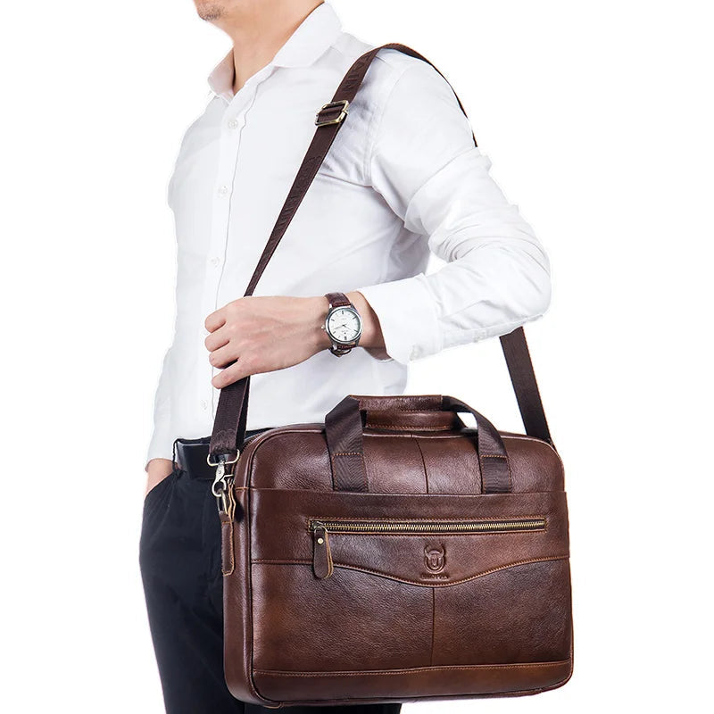 Men’s Classic Leather Laptop Briefcase