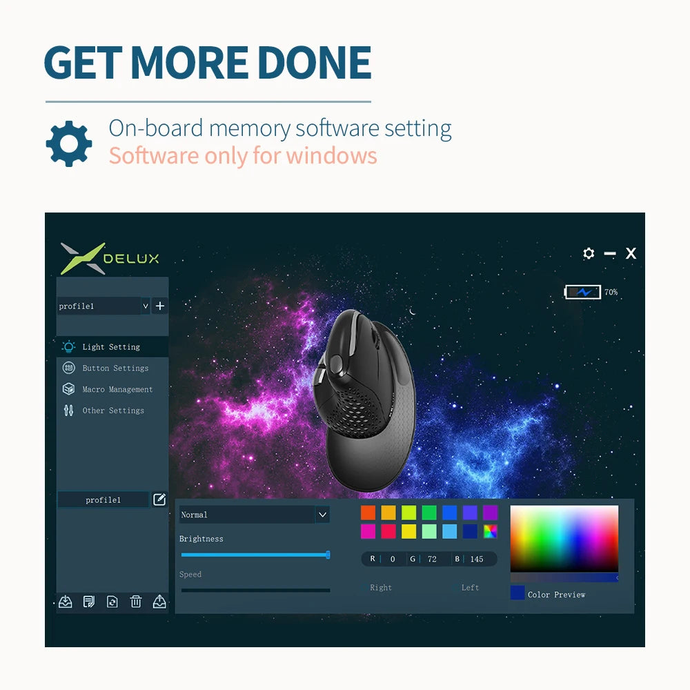 Delux M618XSD Seeker Ergonomic Vertical Mouse
