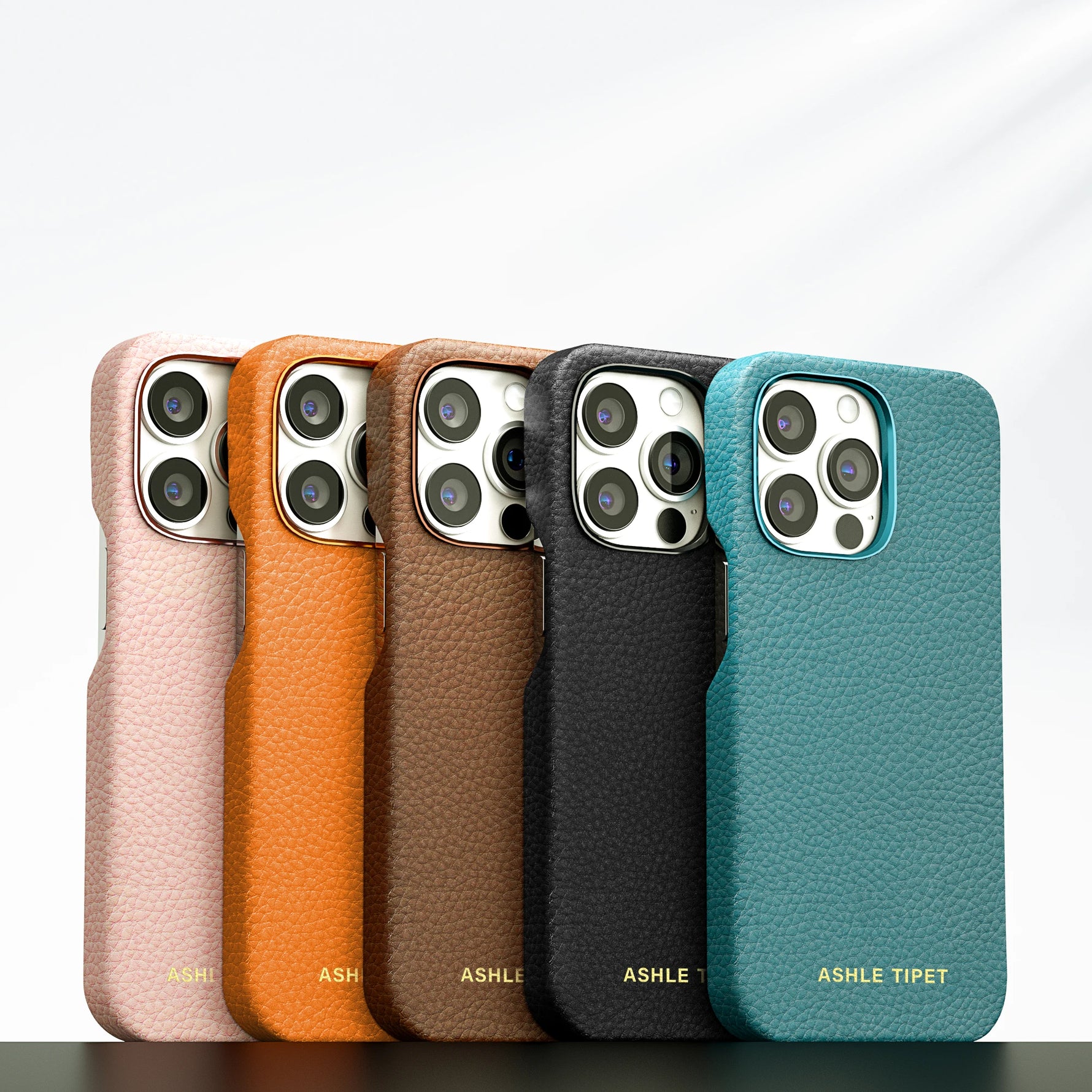 Natural Cowhide Lychee Leather MagSafe Case for iPhone 13 Series