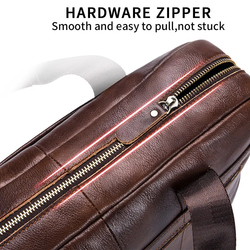 Men’s Classic Leather Laptop Briefcase