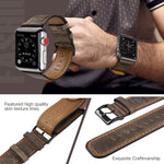 Classic Retro Cow Leather Strap for Apple Watch