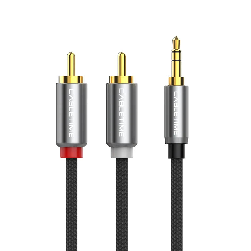 CABLETIME 3.5mm Male to 2RCA Audio Cable