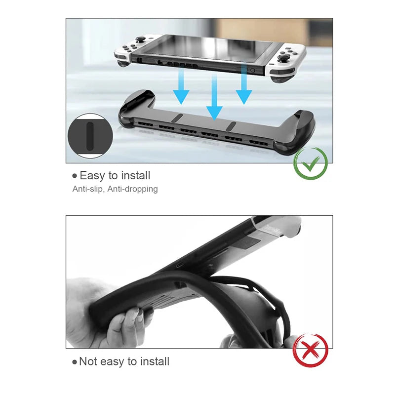 Ergonomic Hand Grip with Built-in 6 Game Card Slots for Nintendo Switch OLED