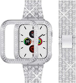 Diamond Stainless Steel Bracelet + Case for Apple Watch